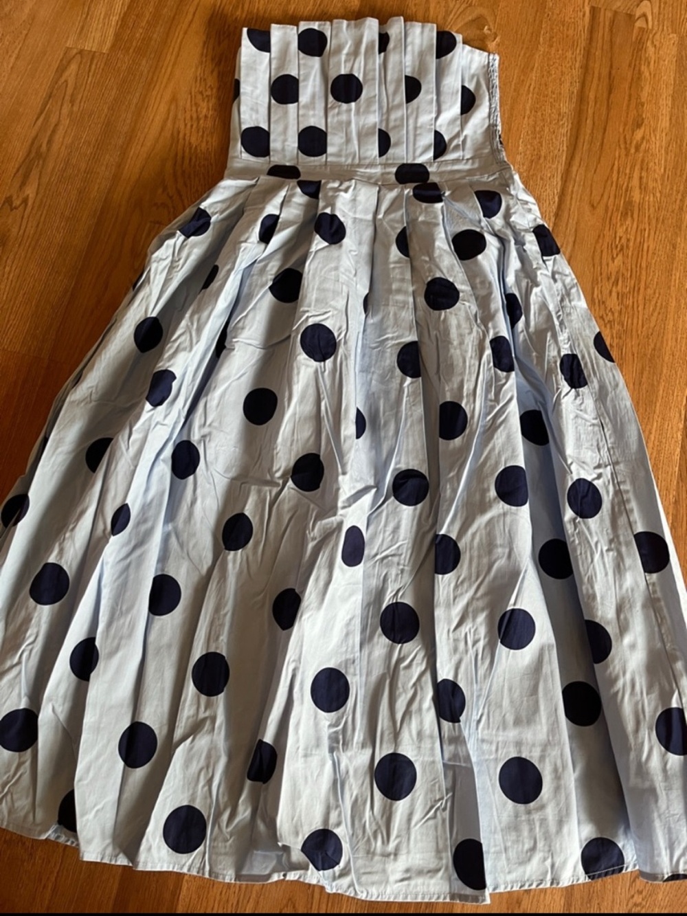 entro Light Blue Dress with Navy Polka Dots